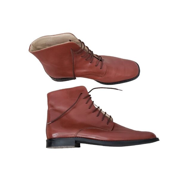 NEW Italian Hand Crafted Leather Lace Up High Top Dressy Chukka Boots - Picture 2 of 14